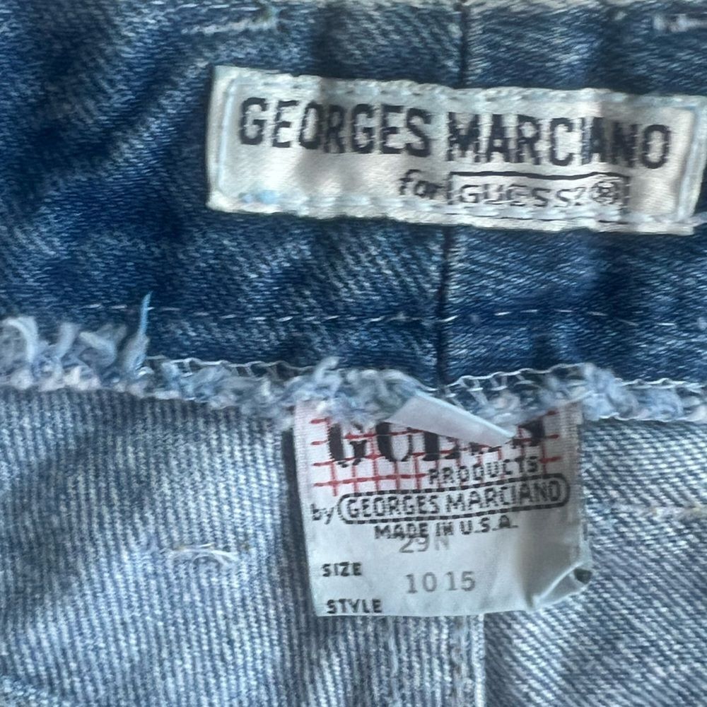 Vintage Guess USA 90’s Triangle Logo High Rise Tapered Ankle Zipper Jeans Sz 29 - Picture 13 of 14